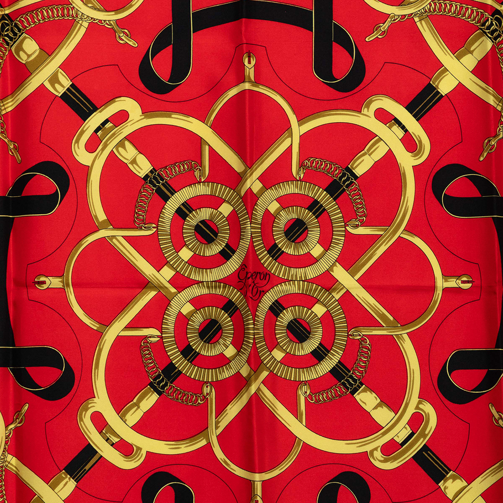 Pre-Loved Hermes Eperon d Or Silk Scarf 90 - Picture 7 of 7